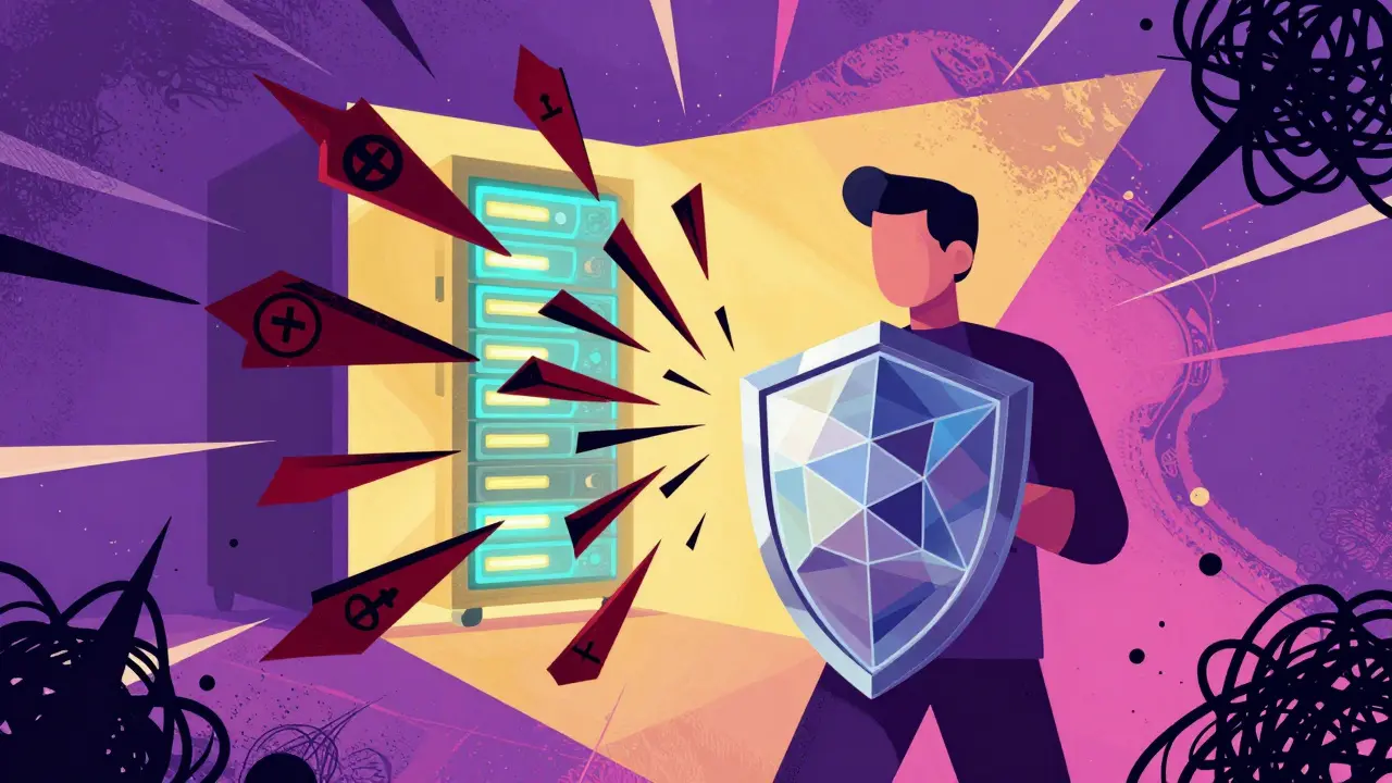 Vibrant art depicting crypto mining security risks