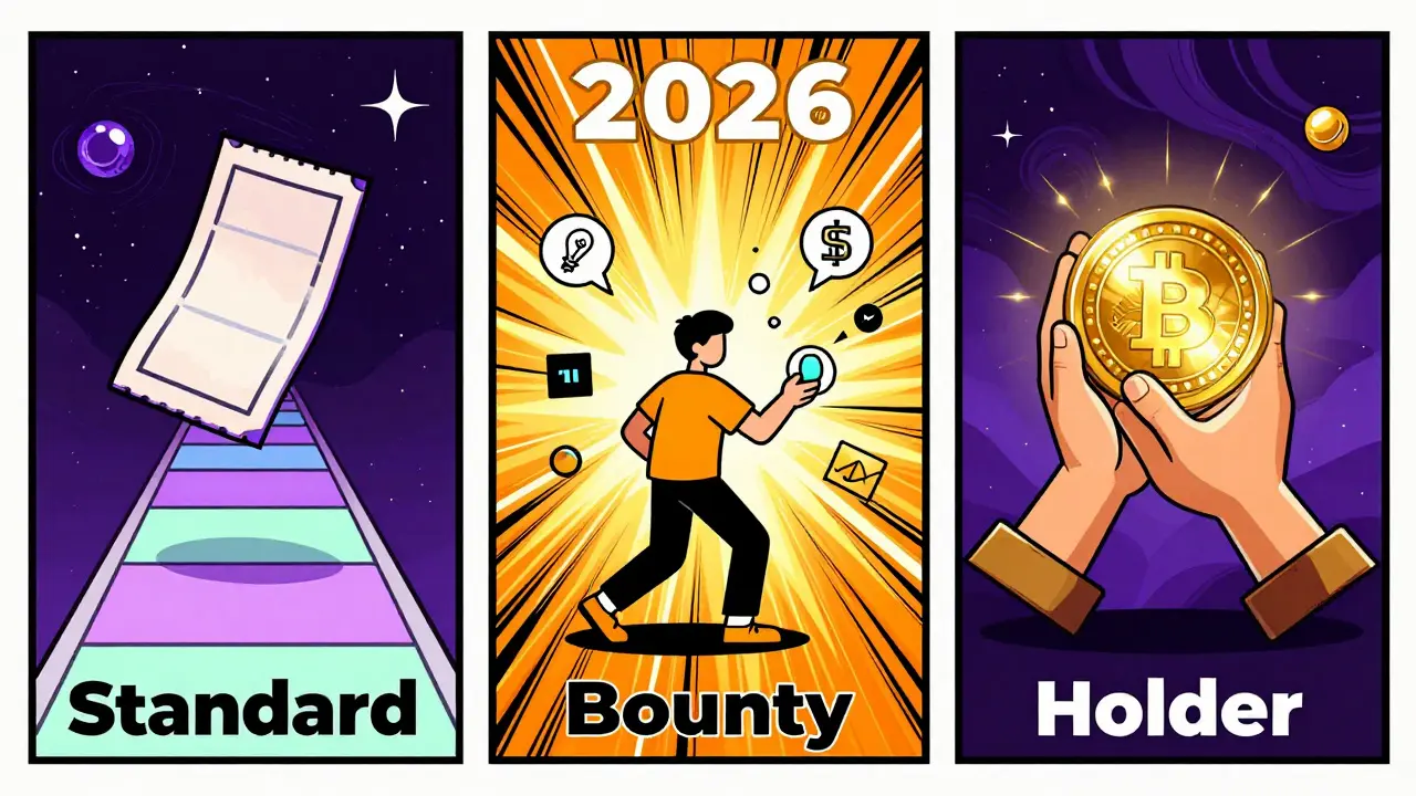 Vibrant illustration showing three types of crypto airdrop eligibility