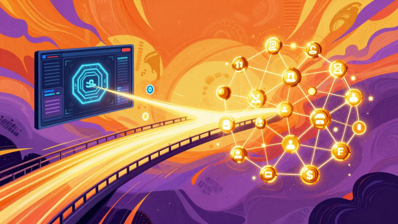 Abstract connection between game engine and blockchain network