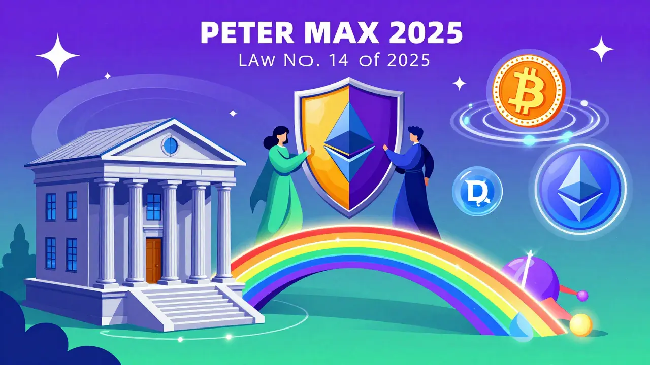 Colorful illustration of banks connecting to digital assets securely