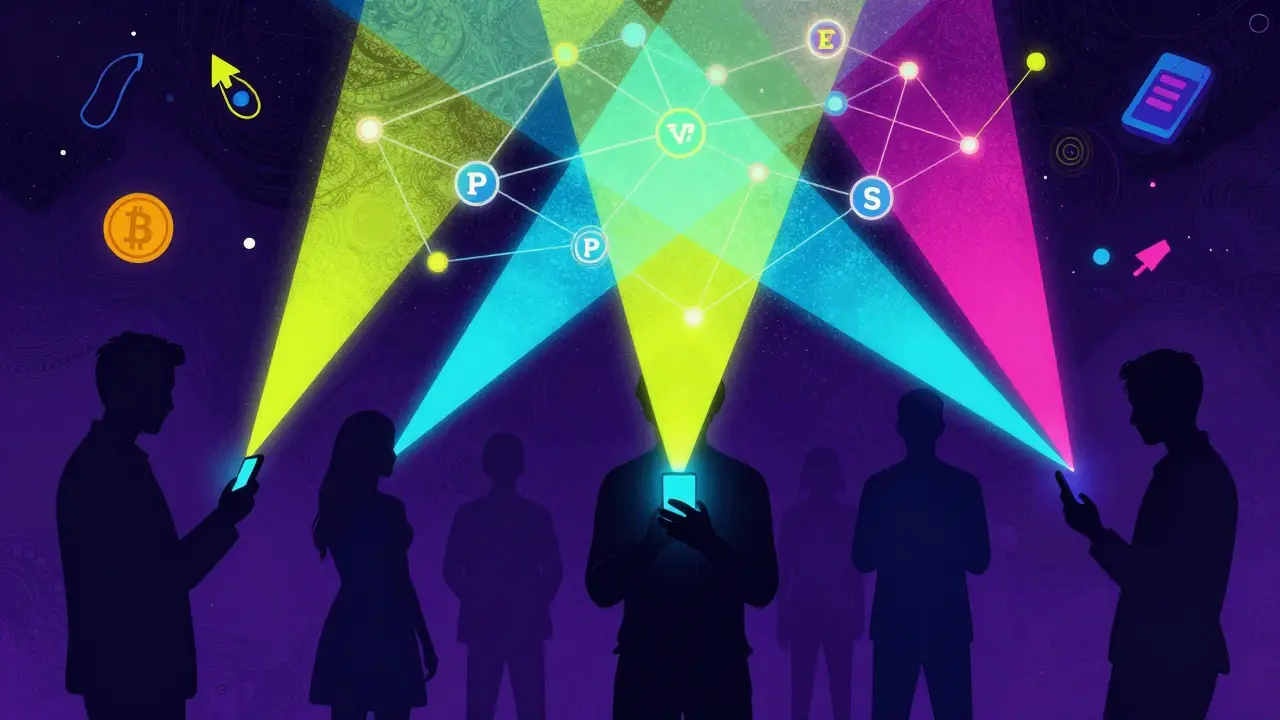Glowing phones show underground crypto use in shadows