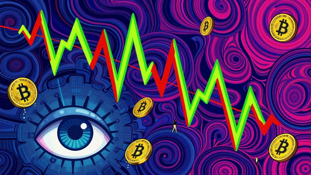 Vibrant abstract art depicting crypto market volatility and oracle risks
