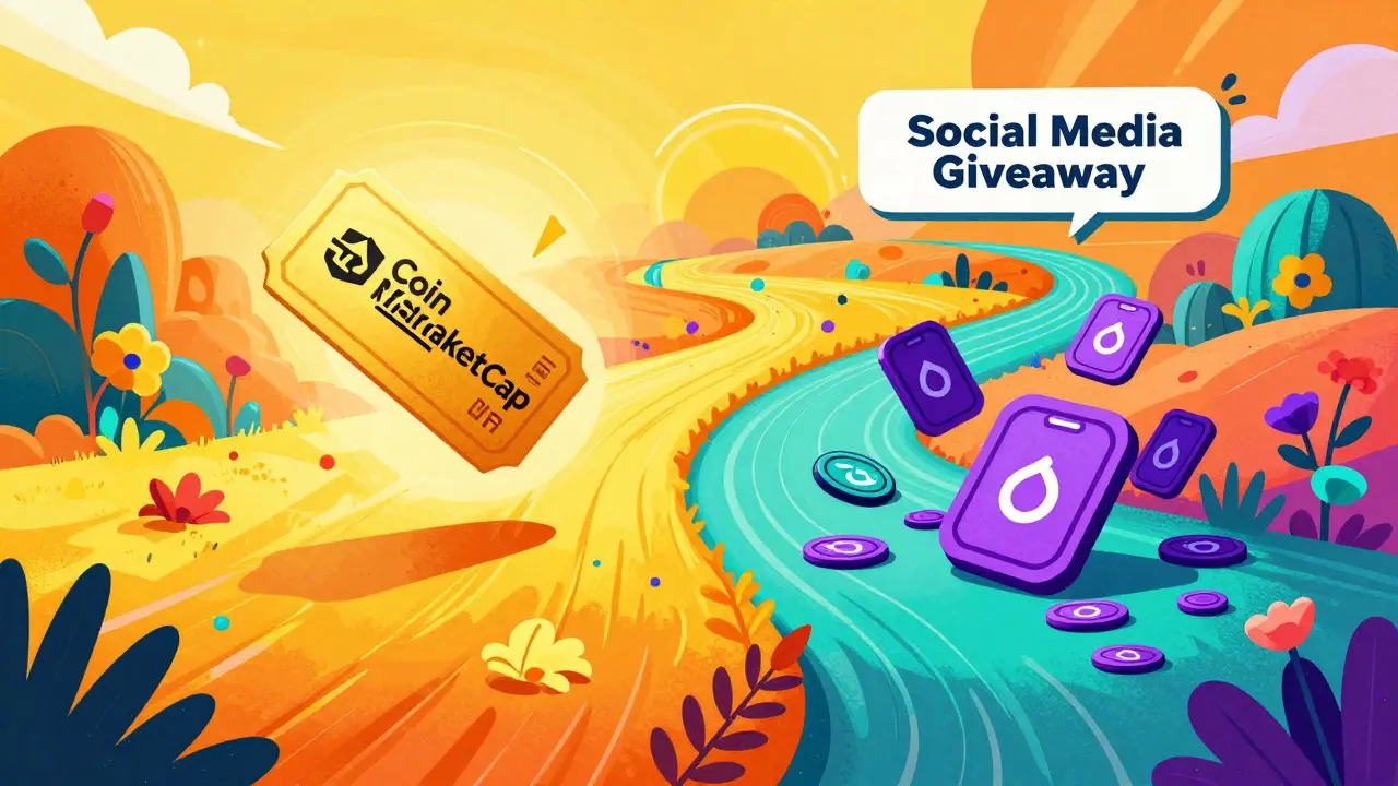Colorful abstract split path showing two types of crypto airdrop rewards