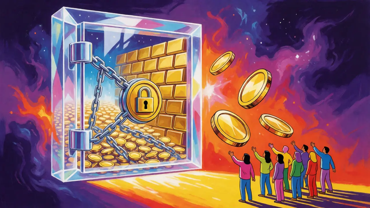 Crystal vault locking tokens while investors chase scarce coins