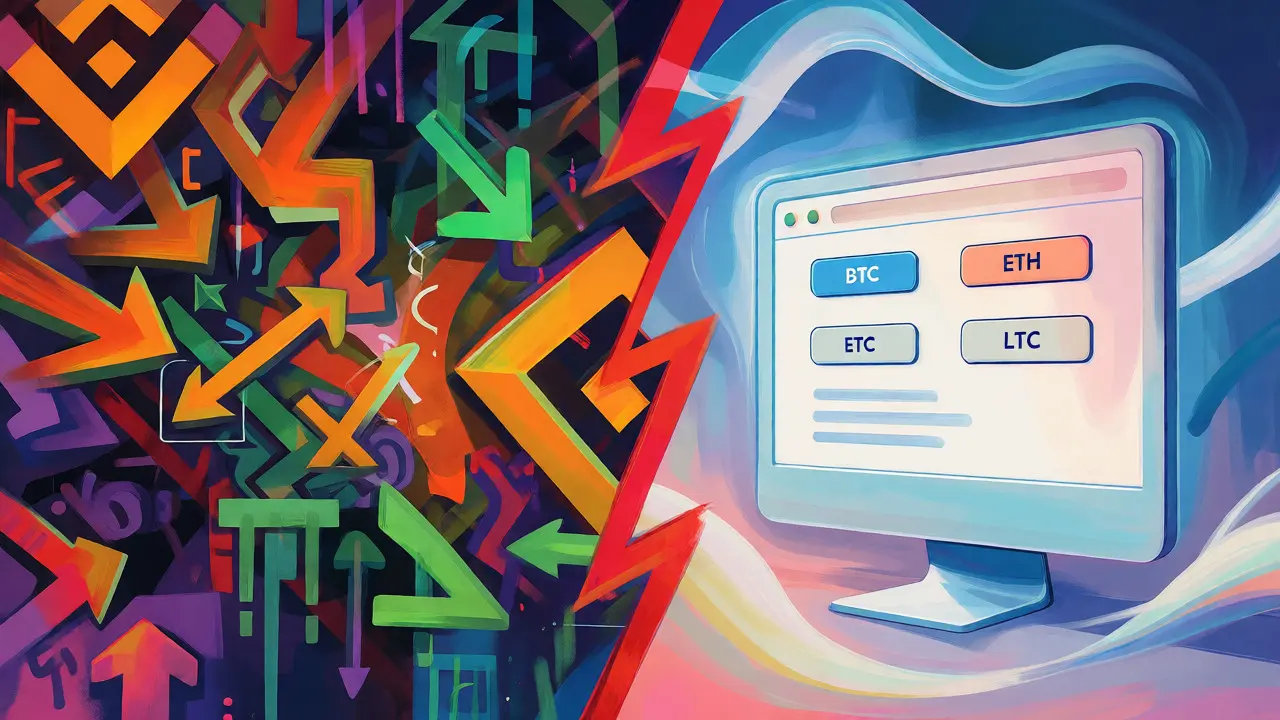 Contrast between chaotic global trading and simple Polish web interface in pop art.
