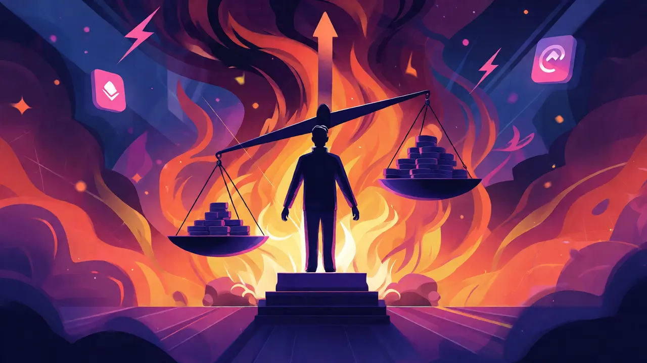 Psychedelic art depicting Ethereum fee burning and long-term security balance.
