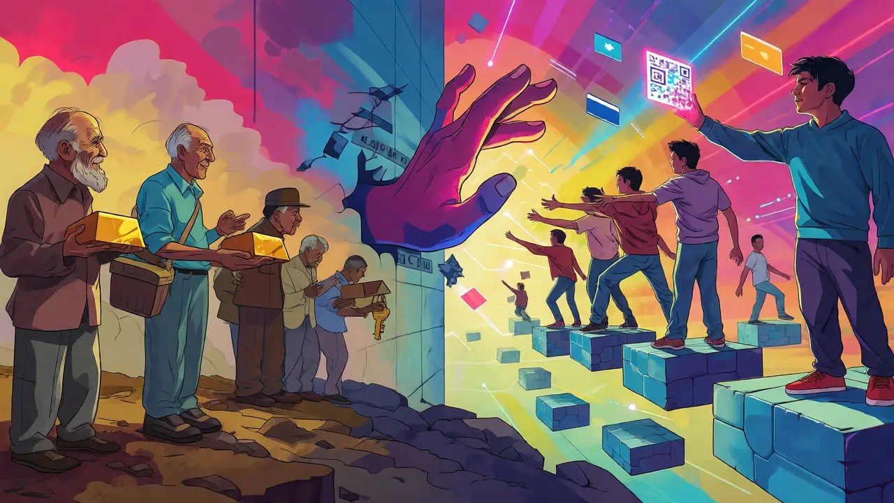 Abstract Peter Max artwork showing generational divide between traditional assets and crypto adoption