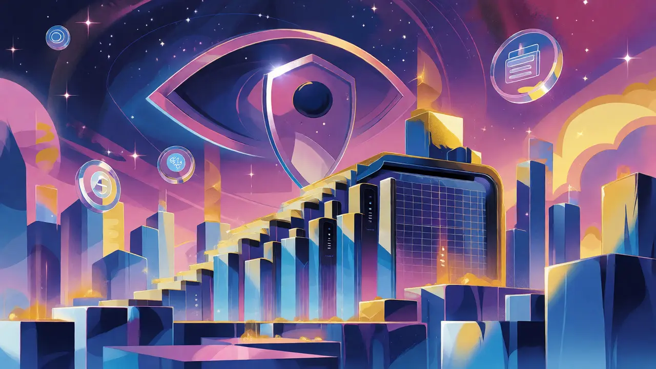 Futuristic cosmic illustration of regulated EU crypto infrastructure